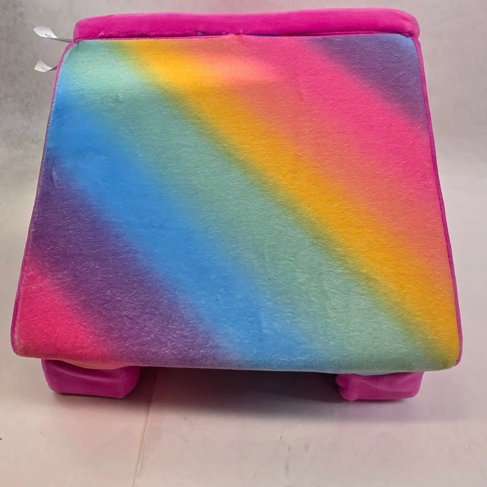 Build-A-Bear Plush Sofa Bed Heart Rainbow Ombre Flip Open Chair 027878